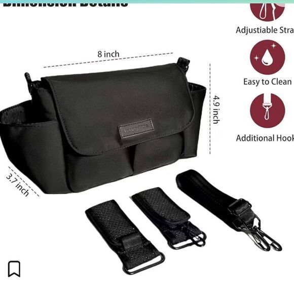 Luxury Little stroller organizer.  NWOT black nylon - Picture 6 of 11